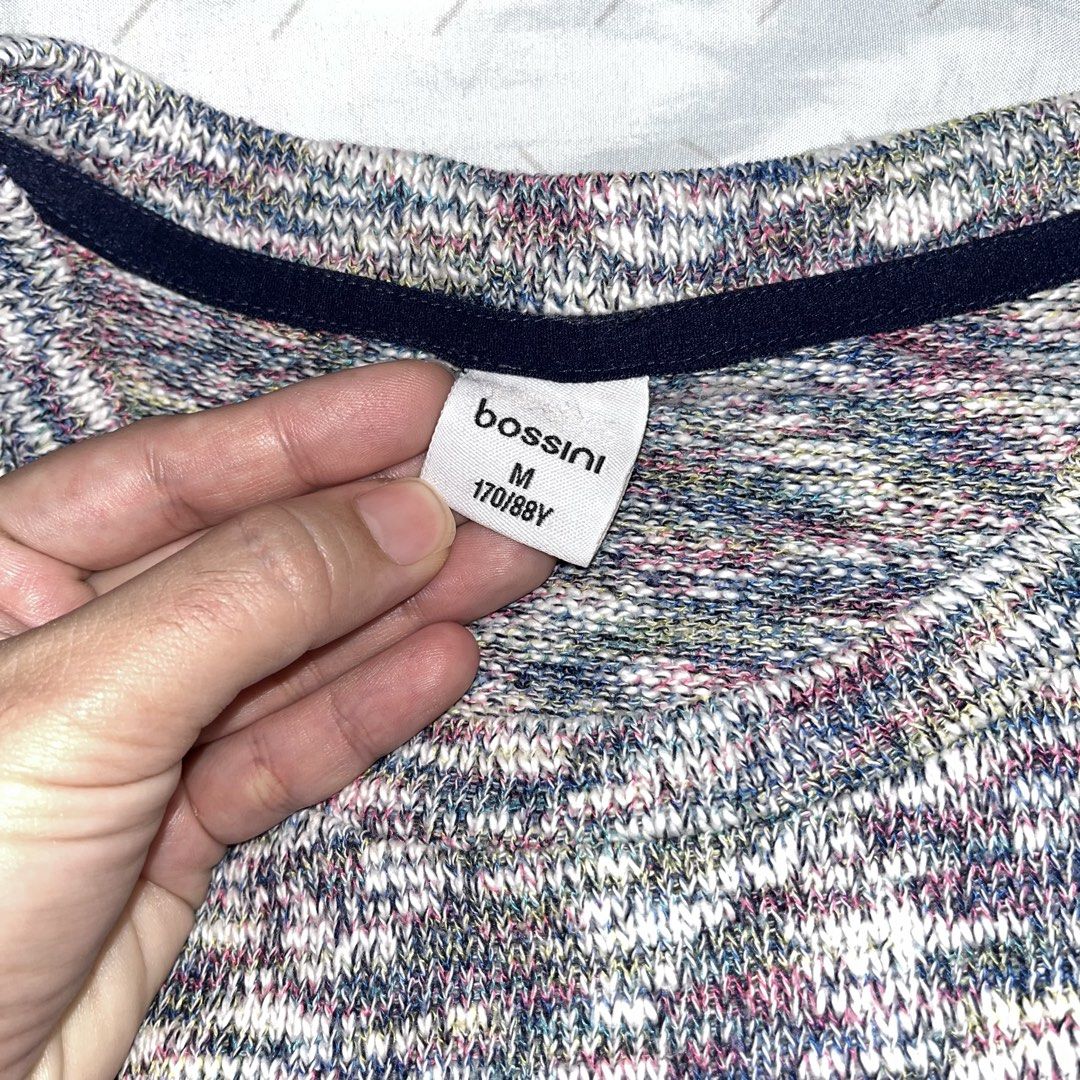 ST09 Bossini Multicolored Knit Sweater (Category: Longsleeves) located in Marikina City. Submitted by namicorner (Listing ID 1461277187, Image 3). Description: - Bossini Knit Sweater - Design: Multicolored speckled knit pattern - Hem: Features side slits ~~ > RFS - decluttering > Last price posted > NO RETURN/ NO EXCHANGE > Manage expectation as this is a preloved item..