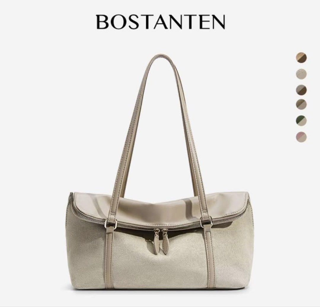 Bostanten Beige Shoulder Bag (Category: Shoulder Bags) located in Baguio. Submitted by ellamell (Listing ID 1461146495, Image 1). Description: Preloved BOSTANTEN beige shoulder bag. Spacious with zip closure and inner pockets. Needs thorough cleaning and has visible peeling/scuffs, especially on the bottom corners. Still usable, but please manage expectations and check all photos for the actual condition. RFS: Decluttering!.