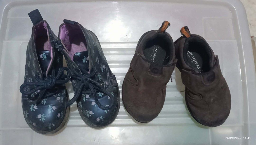 Both for 2-3 Years Old shoes/boots (Category: Other Babies Going Out Needs) located in Taytay. Submitted by crisha14344 (Listing ID 1461136552, Image 3). Description: 600 na po yung dalawa Oshkosh size 7 - Floral Ankle Boots Merrell size 8 - Slip-On Shoes May tawad pa po.