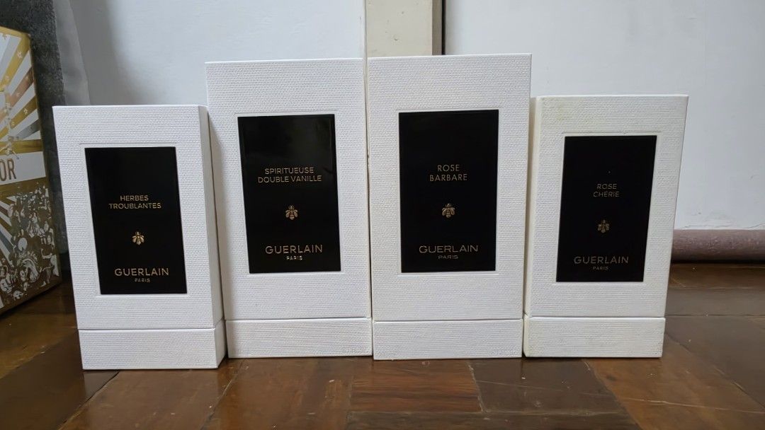 BOXES only - Guerlain L'Art L'Matiere collection TAKE ALL (Category: Fragrance & Deodorants) located in Paranaque City. Submitted by karenmn (Listing ID 1461254355, Image 1). Description: Guerlain L'Art L'Matiere boxes 100ml x 2 Herbes Troublantes Rose Cherie (some discoloration on the side) 200ml x 2 Spiriteuse Double Vanille Rose Barbare Asking Php 1000 Shipping c/o buyer From Paranaque MOP GCASH BPI.