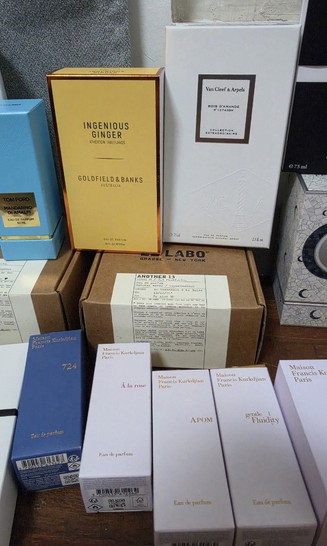 BOXES only - Niche perfumes TAKE ALL (Category: Fragrance & Deodorants) located in Paranaque City. Submitted by karenmn (Listing ID 1461259447, Image 3). Description: Take all empty boxes from various houses Tom Ford Diptyque Vam Cleef & Arpels Maison Francis Kurkdjian Goldfield and Banks Penhaligons Asking Php 500 Shipping c/o buyer from Paranaque MOP GCASH BPI.