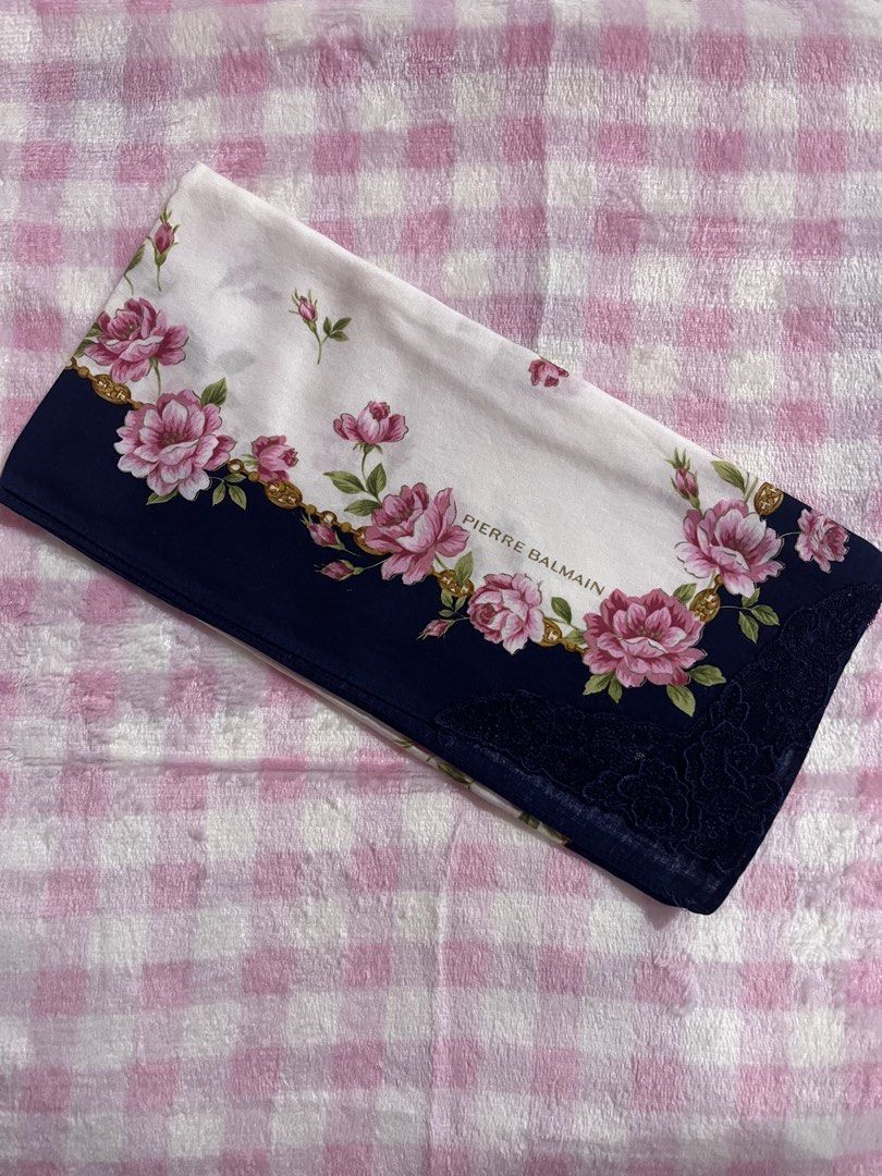 Branded Handkerchiefs (Category: Other Accessories) located in Caloocan City. Submitted by Gucci00021 (Listing ID 1461126349, Image 2). Description: Pierre Balmain- 130 private label- 130 Pierre balmain- 150 Falchi navy- 150 Falchi pink- 130 Barbie- 100 Mario valentino- 130 Pierre balmain- 120 Lanvin- 150 big size Nina ricci- 140 big size Barbie-120 big size YSL minj towel bundle- 120 .