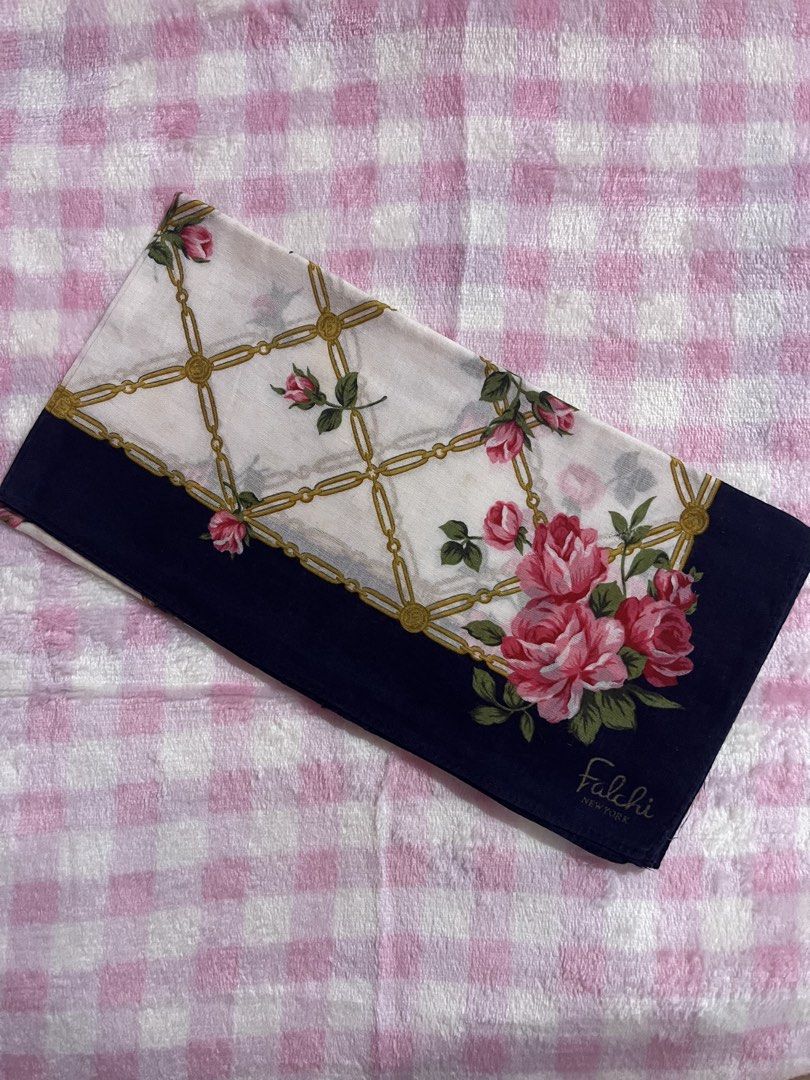 Branded Handkerchiefs (Category: Other Accessories) located in Caloocan City. Submitted by Gucci00021 (Listing ID 1461126349, Image 3). Description: Pierre Balmain- 130 private label- 130 Pierre balmain- 150 Falchi navy- 150 Falchi pink- 130 Barbie- 100 Mario valentino- 130 Pierre balmain- 120 Lanvin- 150 big size Nina ricci- 140 big size Barbie-120 big size YSL minj towel bundle- 120 .