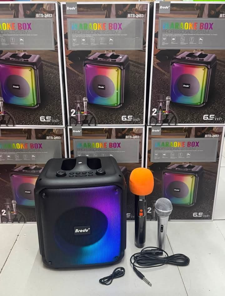 Brody BTS-2483 6.5" Bluetooth Karaoke Speaker with Wireless Mic (Category: Soundbars, Speakers & Amplifiers) located in Manila. Submitted by iliasjen3082126 (Listing ID 1461199741, Image 3). Description: - Portable Karaoke Speaker with Bluetooth - RGB Lighting for party vibes - USB & TF Card Playback - TWS (True Wireless Stereo) function - Professional Karaoke Features - 6.5-inch Speaker Size - Long-lasting 3600mAh Battery - Includes 1 Wireless M