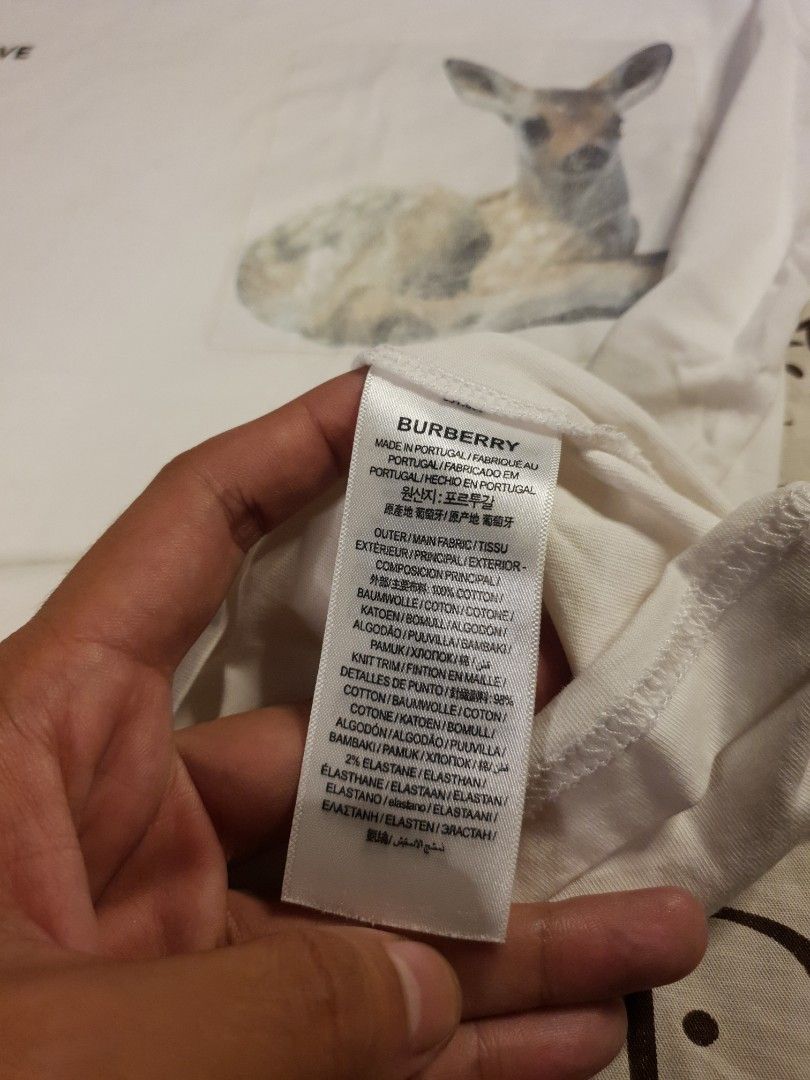 Burberry deer design (Category: Luxury Apparel) located in San Fernando. Submitted by retro.district. (Listing ID 1461321099, Image 3). Description: - Burberry deer design - Size: Medium - Condition: Good - issue: minor fading on deer design.