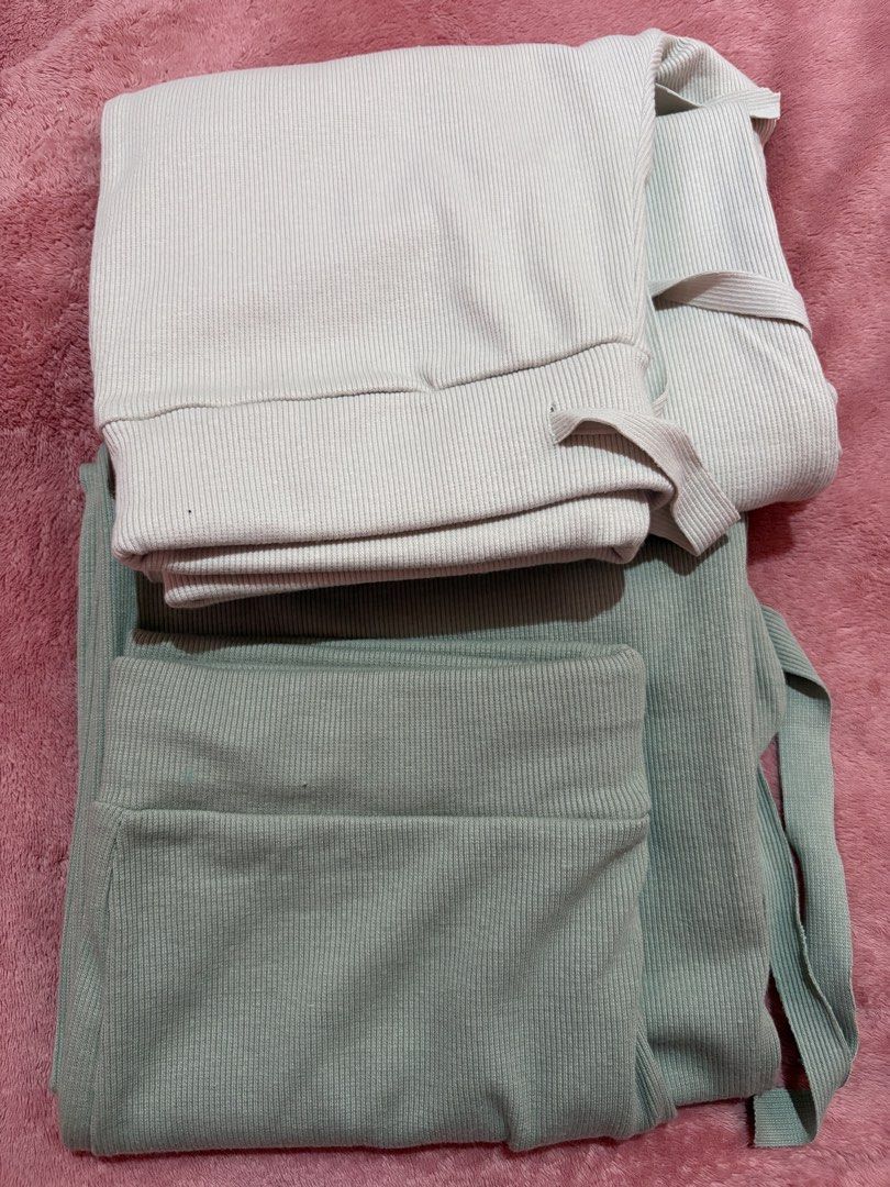 Calista Core Knitted Pants with String (Category: Other Bottoms) located in Agdangan. Submitted by janella.mae555 (Listing ID 1461162624, Image 2). Description: - Comfy knitted pants from Calista Core - Women's plain style - Drawstring waist for adjustable fit - Relaxed, wide-leg silhouette - Ideal for lounging or casual outings - Never been used. - Available colors: Bone, Sage Green.