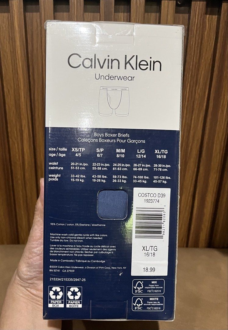 Calvin Klein Boys Boxer Brief (Category: Underwear) located in Santa Rosa. Submitted by ninaparis (Listing ID 1461168203, Image 2). Description: Original Calvin Klein 6 Boys Boxer Briefs size XL 16/18 y/o 28-30 inches fits to small adult.