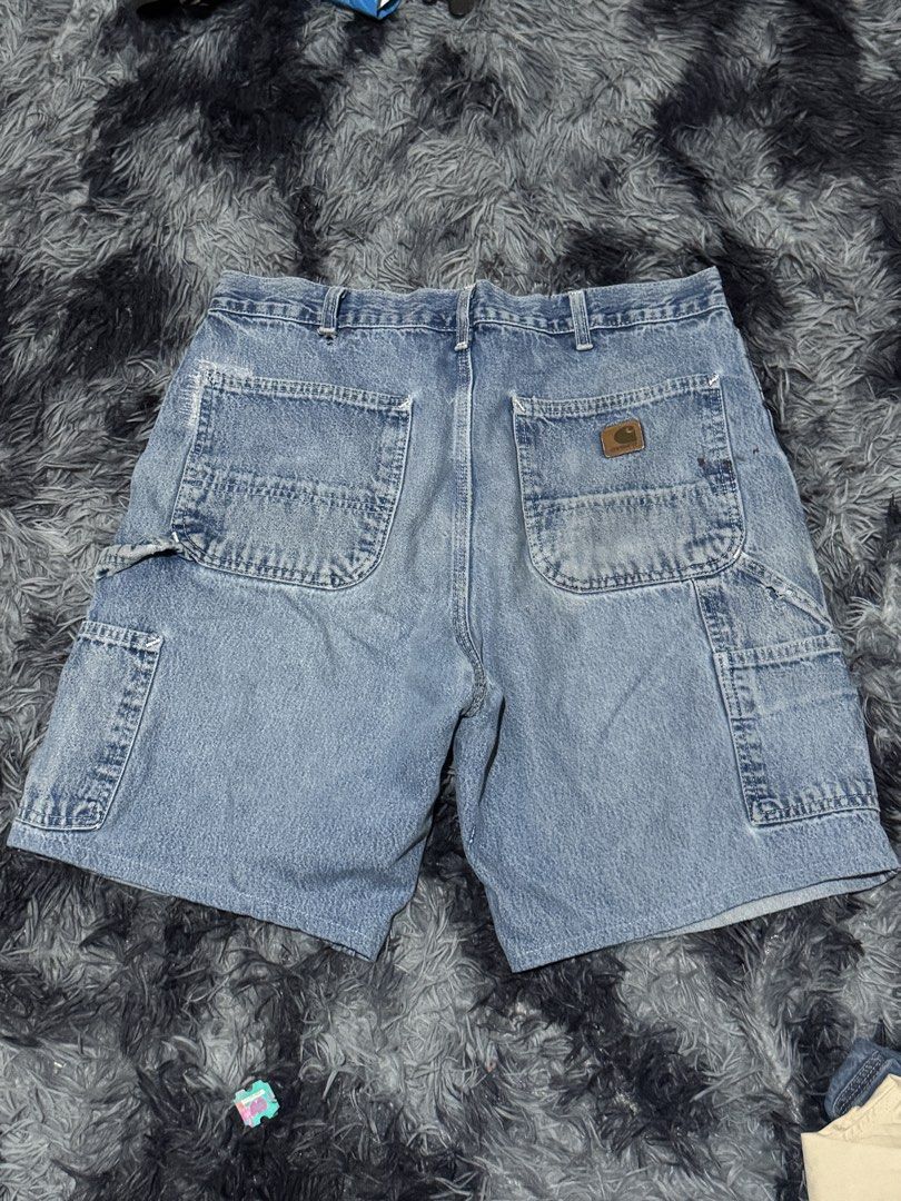 Carhartt denim Carpenter shorts (Category: Shorts) located in Manila. Submitted by forbidden.thrift (Listing ID 1461135791, Image 1). Description: carhartt carp shorts 34 on tag good condi 34x19.5 8/10 colorate .