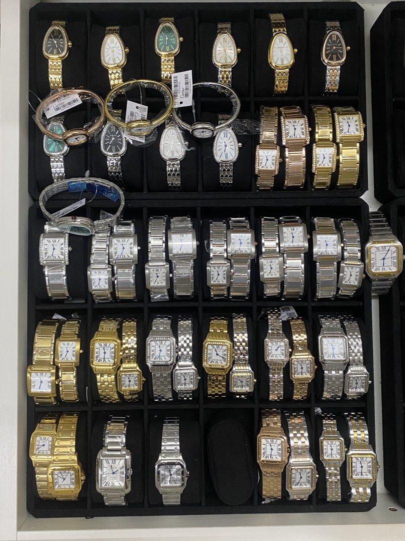 CARTR WATCH- japan quality (Category: Men's Watches) located in San Juan City. Submitted by wristcheckdiaries (Listing ID 1461142182, Image 1). Description: - Wide variety of watches available. - Styles range from classic to modern. - Available in gold-toned, silver-toned, and rose gold finishes. - Band options include metal links and leather straps. - Please check photos for detailed views of each watch..