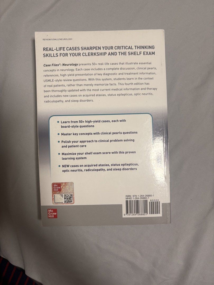 Case Files Neurology Book (Category: Medical Supplies & Tools) located in Manila. Submitted by fameiax (Listing ID 1461256010, Image 2). Description: Literally New. Original price was 4290. No highlights, annotations etc… Price can be negotiable 🥹 Location: QC meetup gateway.