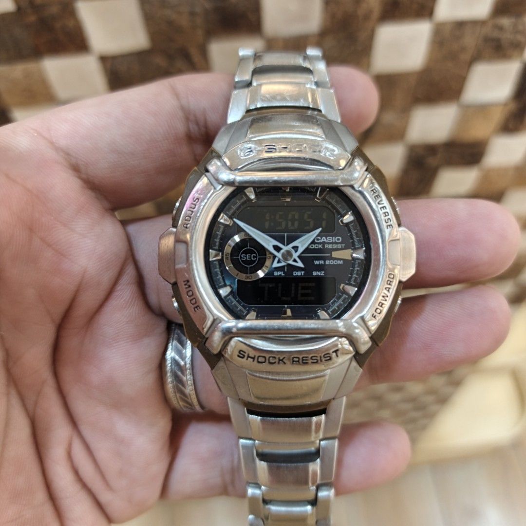 Casio G-Shock Analog-Digital Watch (Category: Men's Watches) located in Manila. Submitted by narju1234 (Listing ID 1461124962, Image 1). Description: - Casio G-Shock Analog-Digital Watch - Shock Resistant - Water Resistant up to 200m - Durable Metal Band - Stylish Silver-Tone Bezel - Displays Time, Day, and Date - In excellent working condition.