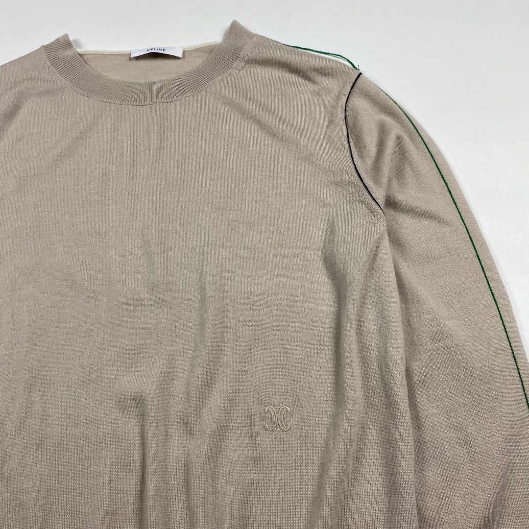 Celine - Phoebe Philo - Logo Embroidered Sweater (Category: Shirts) located in San Miguel. Submitted by stylecycle. (Listing ID 1461306238, Image 2). Description: Celine - Phoebe Philo - Logo Embroidered Sweater Tagged Size : Medium Condition : 10/10 Made in : Italy Dimensions Width - 18 Length - 24 Shoulder - 16 Sleeve - 24 Condition : This item is used , Please don’t expect if it is like brand new. Measured : Laid Flat by Inches Payment : GO TY
