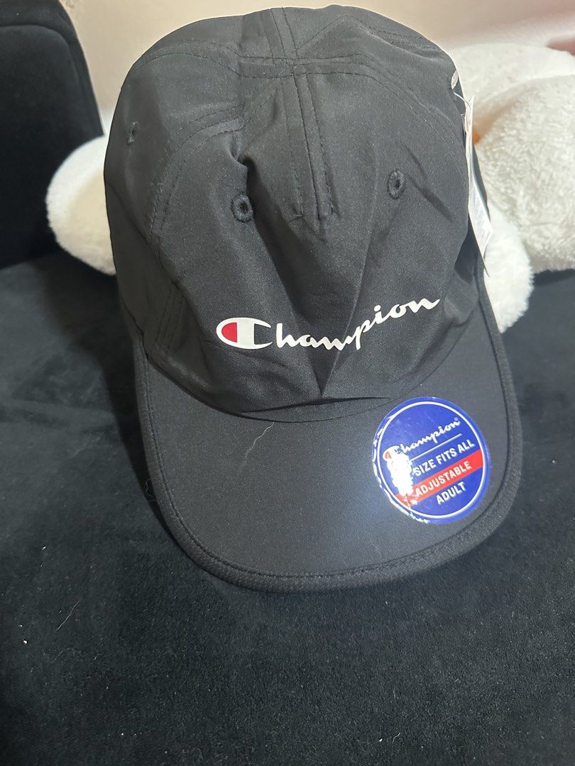 Champion Black Adjustable Cap (Category: Caps & Hats) located in Manila. Submitted by ghesaydokes08 (Listing ID 1461272362, Image 1). Description: - Classic black Champion cap - Iconic Champion logo embroidered on the front - Adjustable strap at the back for a comfortable fit - One size fits all (adults) - Ideal for everyday wear or sports.
