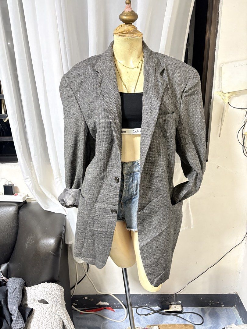 Chaps Ralph Lauren Grey Herringbone Blazer (Category: Coats, Jackets and Outerwear) located in General Trias. Submitted by crissy9053136 (Listing ID 1461276562, Image 1). Description: - Classic grey herringbone blazer - Brand: Chaps Ralph Lauren - Size: 42 - Style: Two-button closure - Features: Two front pockets, fully lined - Versatile: Perfect for smart casual, work outfits, or layering (looks great oversized).