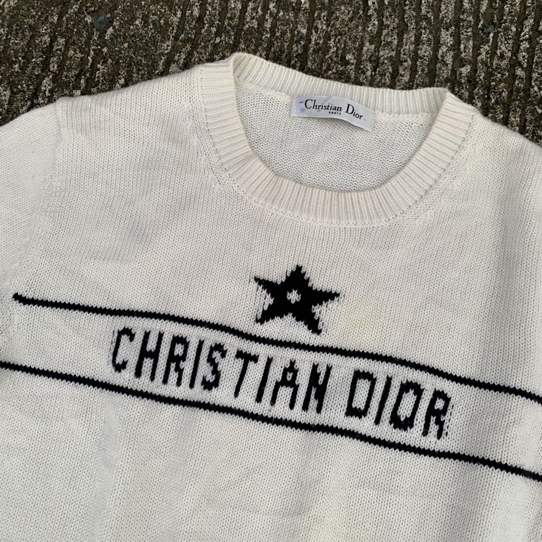 Christian Dior Spell out knit top (Category: Luxury Apparel) located in Manila. Submitted by _thrift.clothes._ (Listing ID 1461322162, Image 2). Description: Size:Medium W:17 L:21.