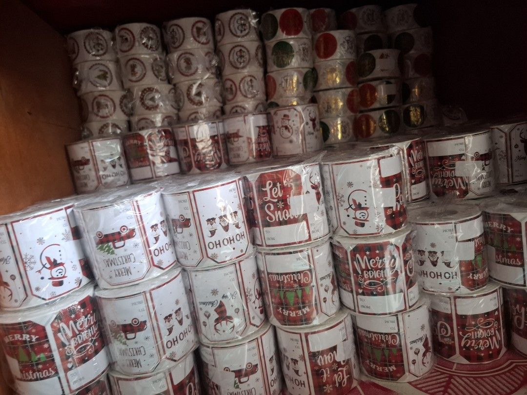 Christmas Themed Stickers Rolls - Festive Designs (Category: Craft Supplies & Tools) located in Marikina City. Submitted by bags21.ph (Listing ID 1461292674, Image 3). Description: - Lots of Christmas stickers available! - Perfect for decorating gifts, cards, and party favors. - Designs include cute snowmen and festive greetings like 'Merry Christmas' and 'Let it Snow'. - Add a festive touch to your holiday preparations. - Plenty of rolls ready f