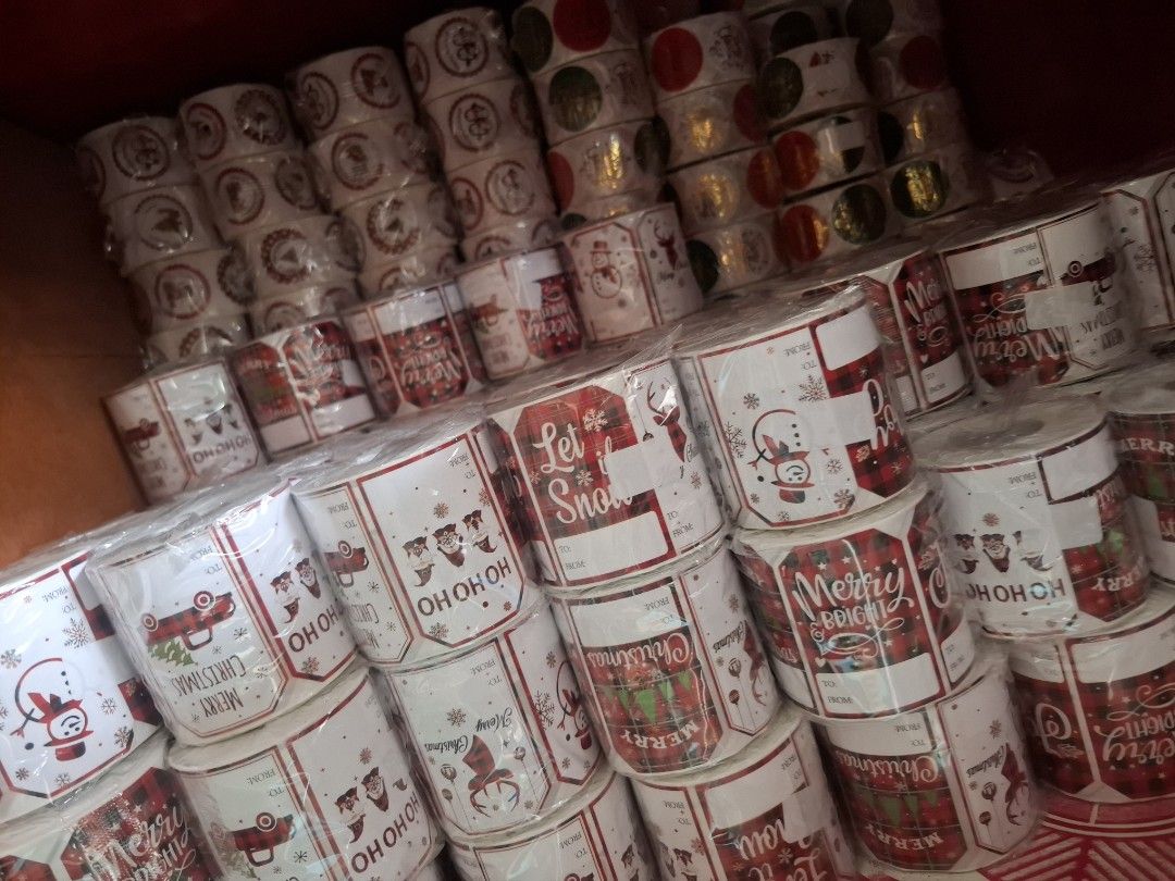 Christmas Themed Stickers Rolls - Festive Designs (Category: Craft Supplies & Tools) located in Marikina City. Submitted by bags21.ph (Listing ID 1461292674, Image 2). Description: - Lots of Christmas stickers available! - Perfect for decorating gifts, cards, and party favors. - Designs include cute snowmen and festive greetings like 'Merry Christmas' and 'Let it Snow'. - Add a festive touch to your holiday preparations. - Plenty of rolls ready f