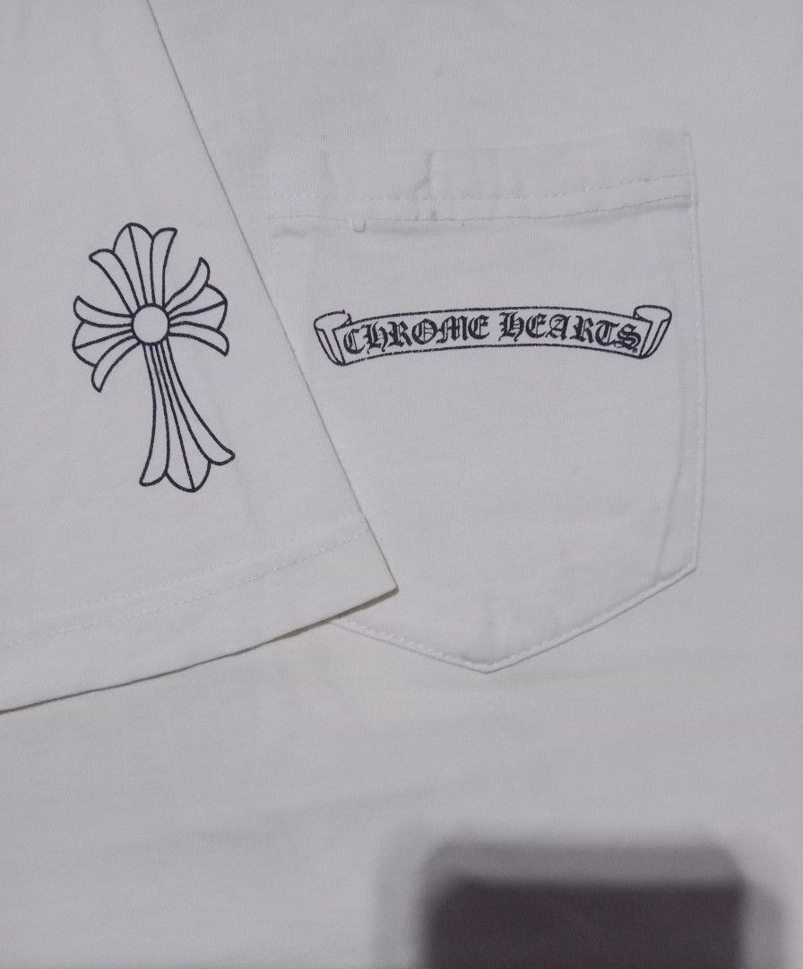 CHROME HEARTS (Category: Tshirts & Polo Shirts ) located in San Rafael. Submitted by art3myongthr1ft (Listing ID 1461252725, Image 2). Description: C H Verygood condition Full details posted👇 Need wash only. Matagal na-stock Dimes 21 x 28.5.