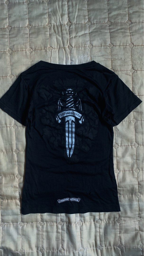 Chrome Hearts Dagger Logo T-Shirt Black (Category: Tshirts & Polo Shirts ) located in General Santos City (Dadiangas). Submitted by thrifty_gsc (Listing ID 1461136825, Image 2). Description: - Authentic Chrome Hearts Black T-Shirt - Iconic dagger logo on the front - Large dagger graphic on the back - CH logo detail on the bottom left hem - Perfect addition for any Chrome Hearts enthusiast -complete tags .