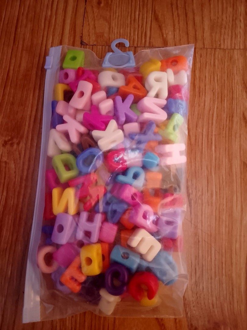 Chunky letter beads (Category: Craft Supplies & Tools) located in Quezon City. Submitted by angeleskang (Listing ID 1461298830, Image 1). Description: on hand ready to ship gcash maya or maribank payment TikTok check out or lalamove buyer Ang mag book.