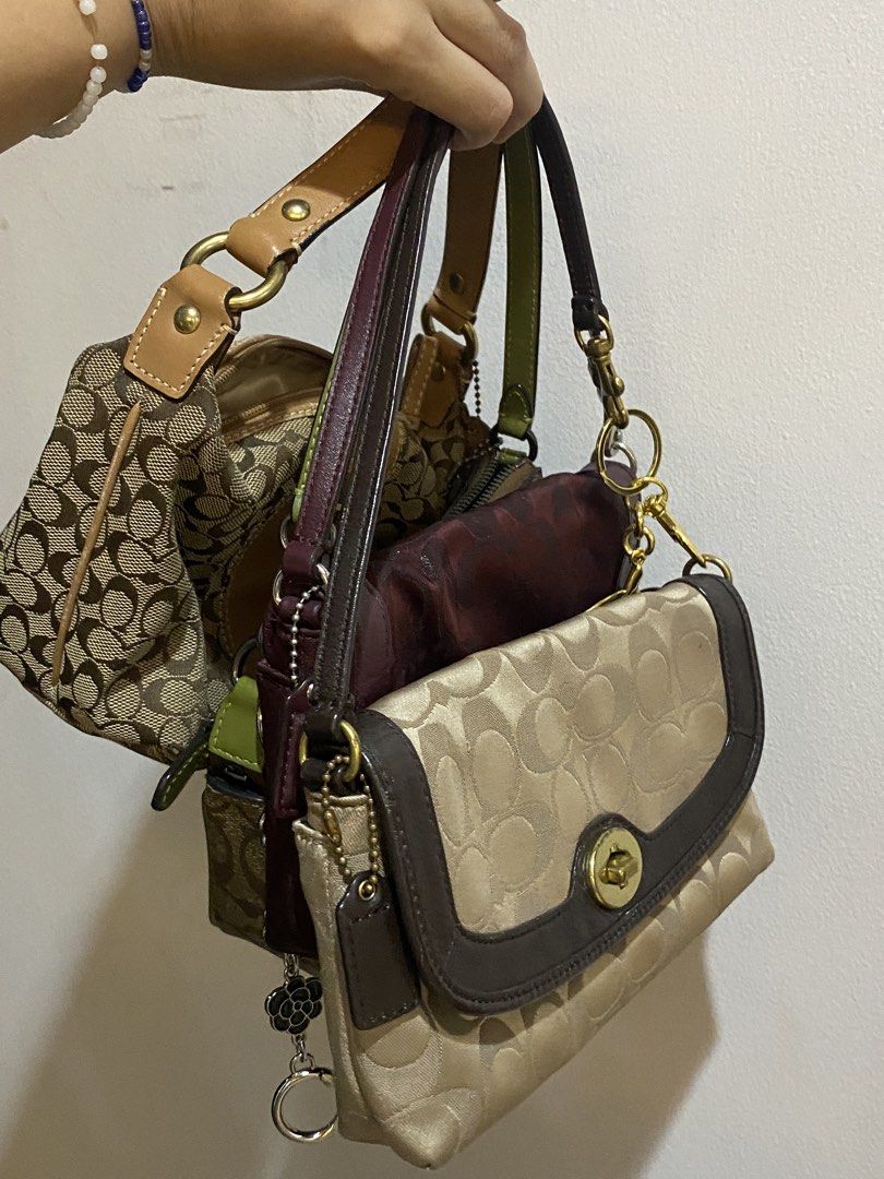 COACH SMALL SHOULDER BAGS FROM JAPAN (Category: Purses & Pouches) located in Marikina City. Submitted by Needvswantph (Listing ID 1461192793, Image 1). Description: READ FIRST ‼️ - message for more pictures - pm for questions TAKE ALL ONLY! - TAKE ALL FOR 18.9K ONLY - All bought from Japan second-hand but still in very good condition. Used only a few times. - Guaranteed authentic coach purses. Location: Marikina City .