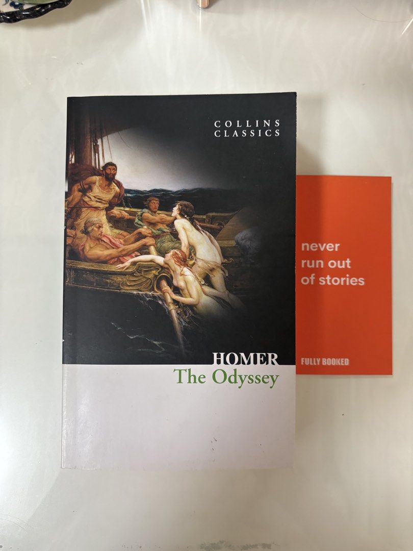 Collins Classics: Homer's The Odyssey (Category: Storybooks) located in Manila. Submitted by magzszszss (Listing ID 1461131086, Image 1). Description: - bought in fully booked - Collins Classics edition of Homer's The Odyssey - A foundational work of Western literature - Explores themes of courage and temptation - Features 'Life & Times' and 'Glossary of Classic Literature' - Ideal for those interested in ancient Greek epics.