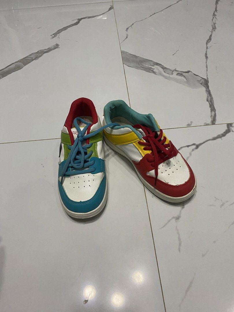 Colorful Kids Sneakers (Category: Babies & Kids Fashion) located in Batangas. Submitted by jaine0731 (Listing ID 1461248861, Image 1). Description: - Fun and colorful kids' sneakers - White base with vibrant red, yellow, green, and blue accents - Secure lace-up closure - Ideal for everyday wear and active play - Ready for new adventures!.