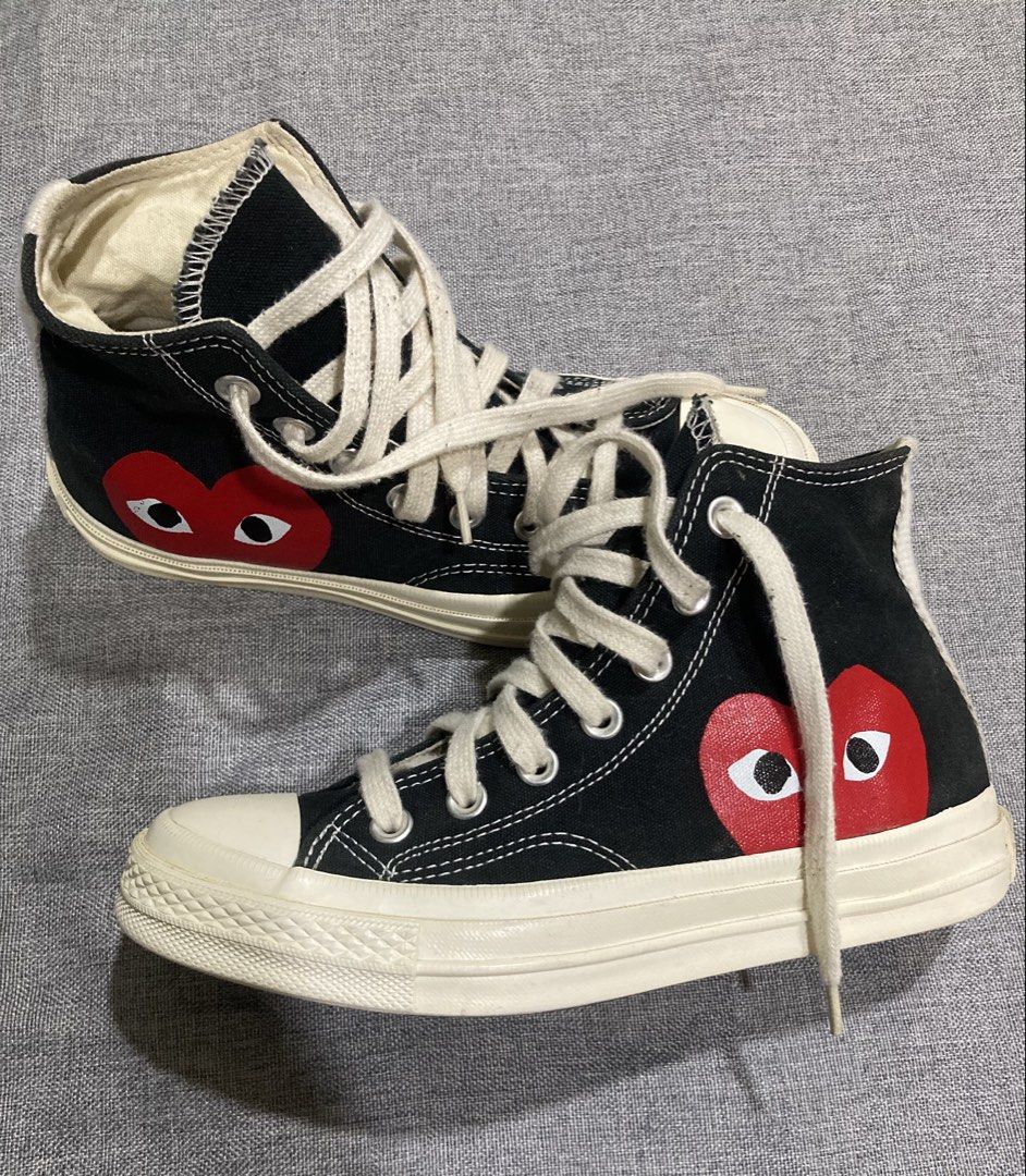 Converse CDG Play (Category: Sneakers) located in Zamboanga. Submitted by deensthrifting (Listing ID 1461266199, Image 1). Description: Converse CDG Play Size: 37Euro, 23.Cm Very good condition -minimal sign of usage -999+shipping, drop offers.