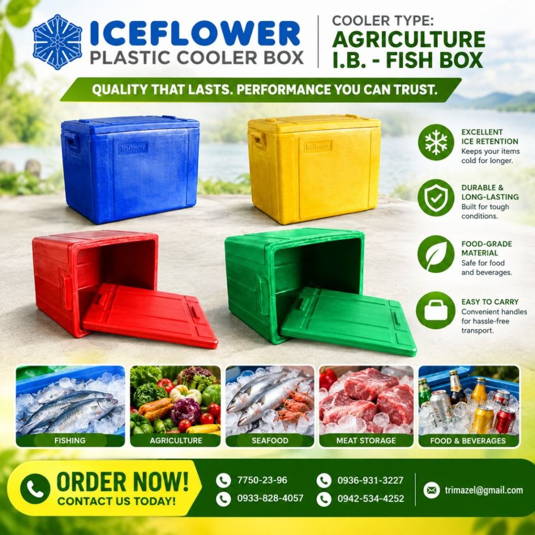 cooler boxes (Category: Storage Boxes & Baskets) located in Quezon City. Submitted by irishbayaban20 (Listing ID 1461125032, Image 3). Description: ✅ Guaranteed lowest price ✅ Quality products ✅ 100% LEGIT TRUSTED SUPPLIER! ✅ With Complete Legal Documents ✅ BIR Registered We Supply All Kinds Of PPE Supplies, Raincoat, Hard Hat, Cooler Box, Plastic Trash Bin, Road Barriers, Kayak Boats, Crystal Kayak, Traffic Cone, T-Bollards & All Kinds Of Safety