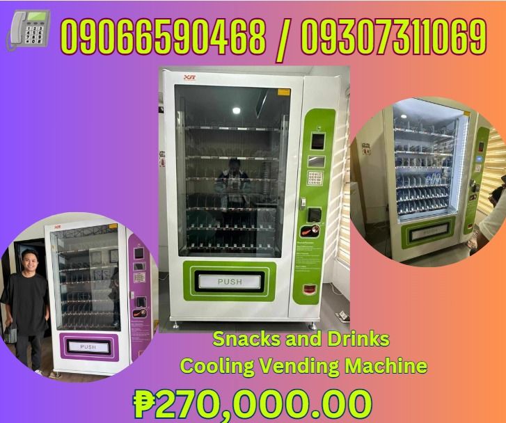 Cooling Vending Machine For Snacks & Drinks (Category: Looking For) located in Caloocan City. Submitted by royalbird.87c50e (Listing ID 1461177172, Image 1). Description: 16-keys metal keypad *With cooling,4to25°C *advanced drop sensor *International MDB\DEX standard *tempered glass with defogging *without elevator system *Standard spiral coil trays ，6 trays, 10slots/tray *with 4G module *Size:H1940*W1053*D790mm *220V,60Hz *Plug: standard of your
