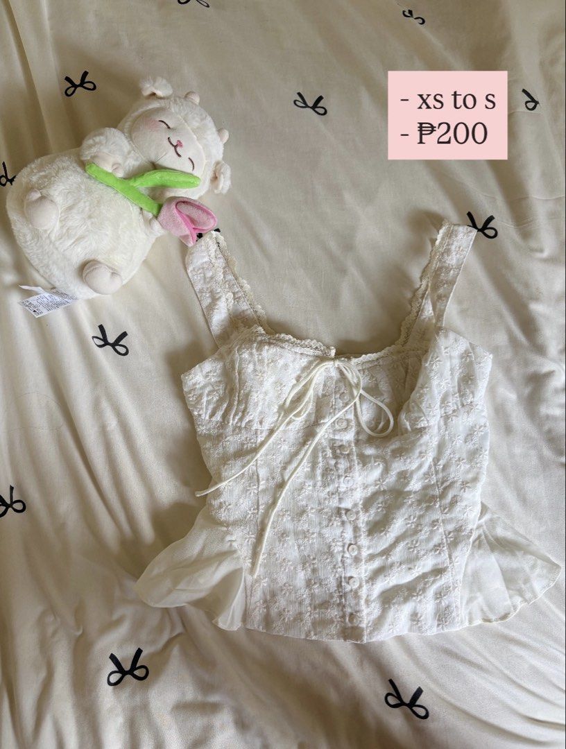 Coquette tops (Category: Blouses) located in Manila. Submitted by helpmedeclutterpls777 (Listing ID 1461209306, Image 1). Description: Hi girlies! Help me declutter my closet – good quality, preloved koket tops. Some barely worn, all in good condition. ★ Buy individually at the price shown OR ★ Take all for ₱ 1,200 only!! Just PM me the photo/s of the item/s you want, and I’ll get back to you ASAP. Thank you besties! ‎ . ݁⋆ ۶ৎ ݁˖ . ݁.