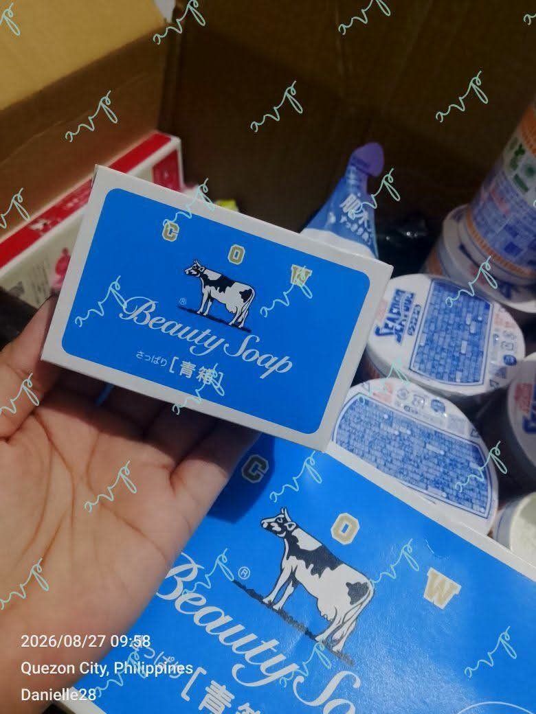 Cow Beauty Soap (Category: Bath) located in Quezon City. Submitted by annarosep (Listing ID 1461271780, Image 3). Description: 6 pieces per box - ₱375 1 piece Blue - ₱75 1 piece Red - ₱65.