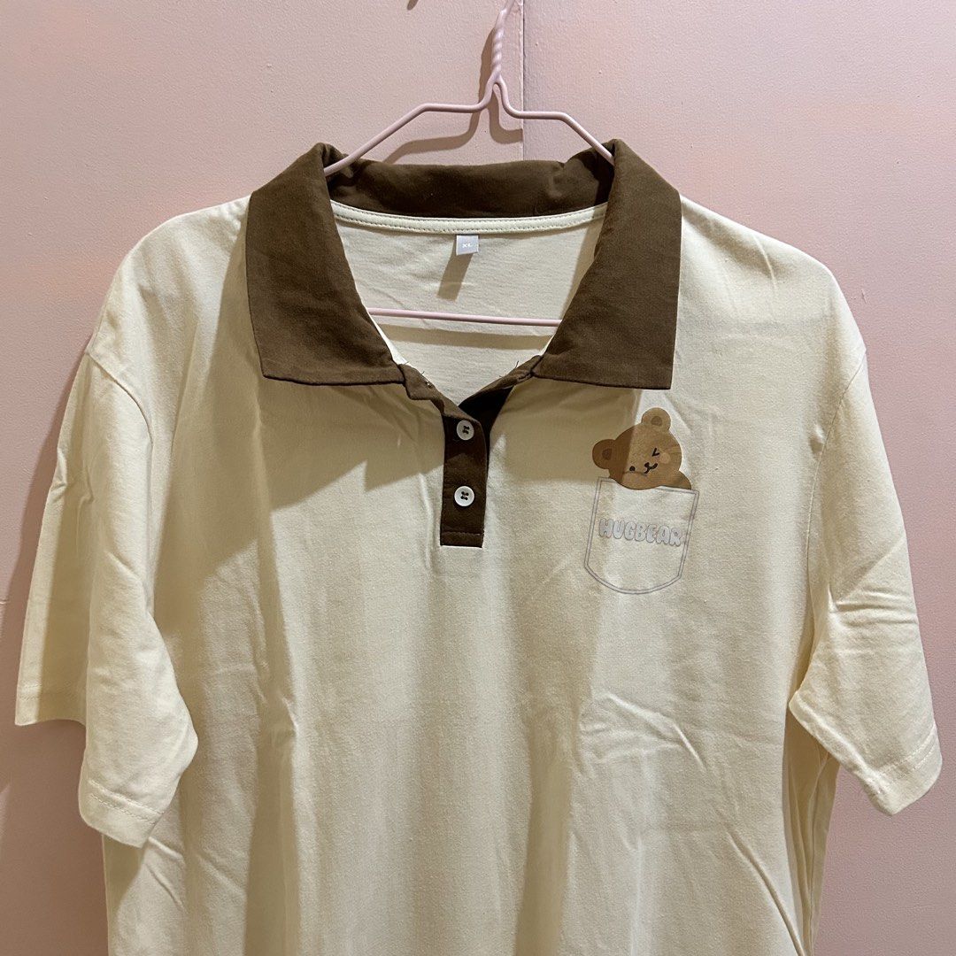 Cream Bear Collar Shirt (Category: Shirts) located in Batangas. Submitted by han.jpg (Listing ID 1461277713, Image 2). Description: - 10/10 condition - onhand, ready to ship - pay as you mine - MOP: gcash, maribank - MOD: J&T (54 sf within luzon) - location: batangas.