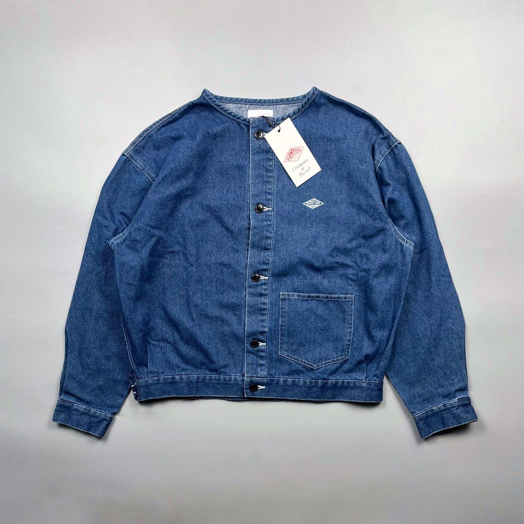 Danton - Denim Work Jacket (Category: Coats, Jackets and Outerwear) located in Subic. Submitted by splx.stff (Listing ID 1461141329, Image 1). Description: Flaw: Remove print on the back (Last picture) Good Condition All details are posted - Width: 22 Length: 21.5 - Feel free to offer Ask before you buy No return No Refund .