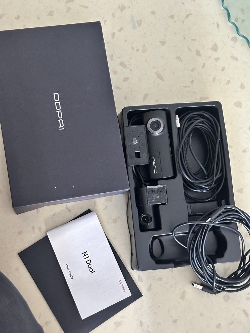 DDPai N1 DUAL Dashcam Front and Rear Camera (Category: Audio, Video, Alarm and other Electronic Accessories) located in Pasig City. Submitted by afrancis26 (Listing ID 1461323822, Image 1). Description: - DDPai N1 DUAL dashcam set - Includes both front and rear cameras - All necessary cables and mounting accessories included - User guide provided - Ready for immediate vehicle installation.