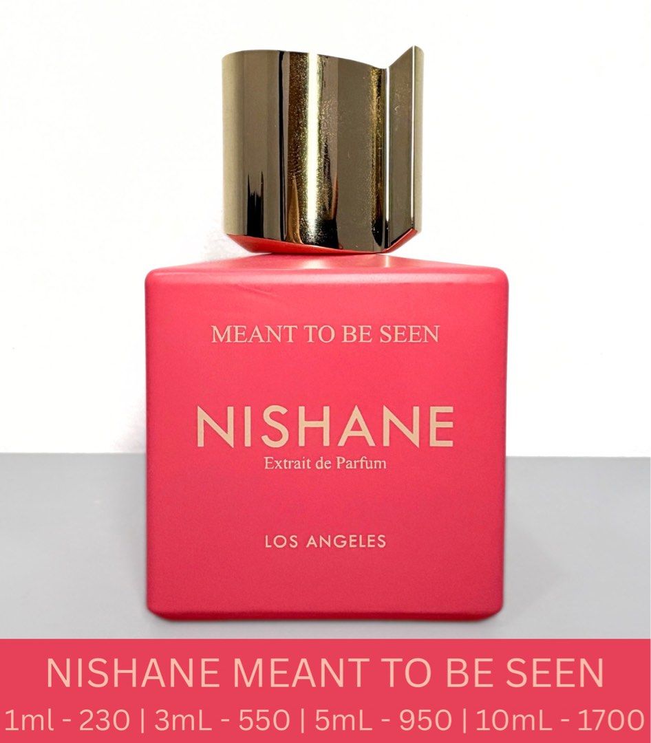 [DECANT] Nishane Meant To Be Seen (Category: Fragrance & Deodorants) located in Caloocan City. Submitted by 2mars (Listing ID 1461314093, Image 1). Description: Nishane Meant To Be Seen decant for sale! 1ml: PHP 230 3ml: PHP 550 5ml: PHP 950 10ml: PHP 1700 • can ship nationwide • MOP - Gcash/BPI.