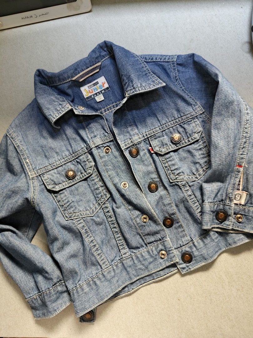 Denim Jacket kids (Category: Babies & Kids Fashion) located in Zamboanga. Submitted by mbal09 (Listing ID 1461202050, Image 1). Description: Size 5-6 yrs old..