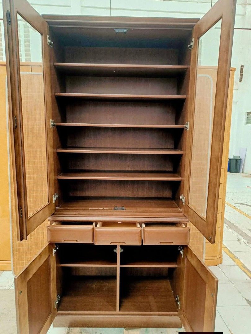 Display Cabinet (Category: Shelves, Cabinets & Racks) located in Meycauayan. Submitted by marygracecasimiro (Listing ID 1461295177, Image 2). Description: Japan surplus Displayer cabinet Almost new Solid wood Minor scratches Free delivery and COD PHP15,500💚.