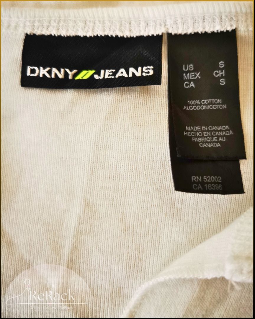 DKNY JEANS 3/4 SLEEVE TOP (Category: Longsleeves) located in Calamba. Submitted by rackme (Listing ID 1461247410, Image 2). Description: 🔥 NOW ₱105 ONLY!! ᴏʟᴅ ᴘʀɪᴄᴇ: ₱125 📏 Size Small (S).