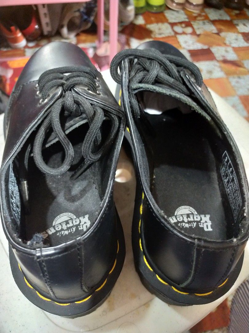 Dr. Martens Black Platform Oxford Shoes (Category: Sneakers & Footwear) located in Manila. Submitted by new-opening (Listing ID 1461209603, Image 1). Description: - Classic Dr. Martens 1461 Quad platform oxford shoes - Color: Black - Signature yellow stitching - Chunky platform sole for added height and style - Laces are intact and functional.