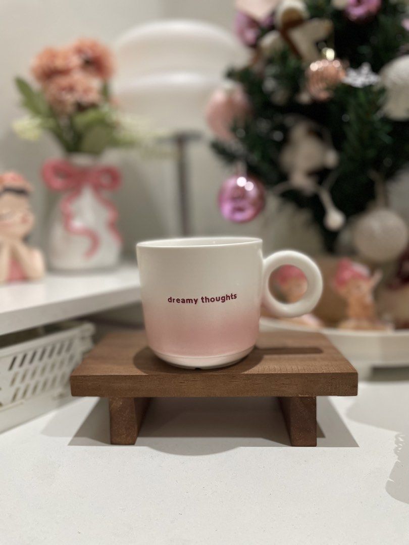 Dreamy Thoughts Ombre Mug - Blue or Pink (Category: Coffee & Tea Tableware) located in Quezon City. Submitted by mugs.meowph (Listing ID 1461274925, Image 2). Description: - Cute mug with 'dreamy thoughts' text - Features a lovely ombre effect (white to blue or white to pink) - Perfect for morning coffee or tea - Adds charm to your kitchen or desk - Great gift idea!.