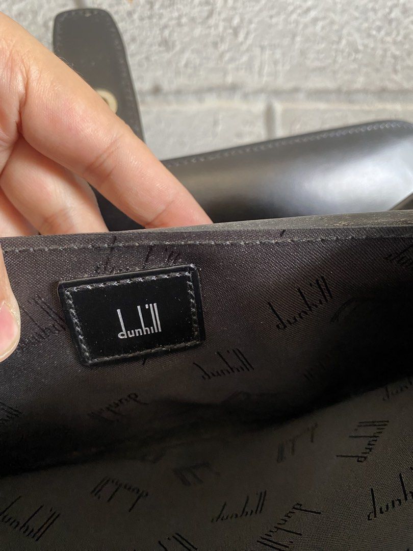 Dunhill Clutch Bag (Category: Purses & Pouches) located in Molave. Submitted by thrifthauls (Listing ID 1461205543, Image 3). Description: Signs of use only. Needs cleaning. Been keeping this for a while na. Genuine leather and canvas material. RFS: Decluttering Loc: Zamboanga del Sur, Mindanao.