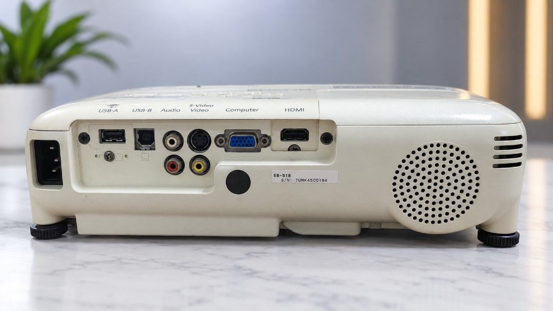 Epson (Category: Projectors) located in Manila. Submitted by dosking (Listing ID 1461193892, Image 3). Description: EPSON EB-S18 Projector + Original Carrying Bag + Power Cable ✅ Epson EB-S18 ✅ 3LCD Projector ✅ HDMI ✅ USB-A / USB-B ✅ VGA / Computer input ✅ S-Video / Video / Audio ✅ With original Epson carrying bag ✅ With power cable ✅ Tested working ⚠️ Used condition with normal signs of use 📍 Actual unit shown in photos.