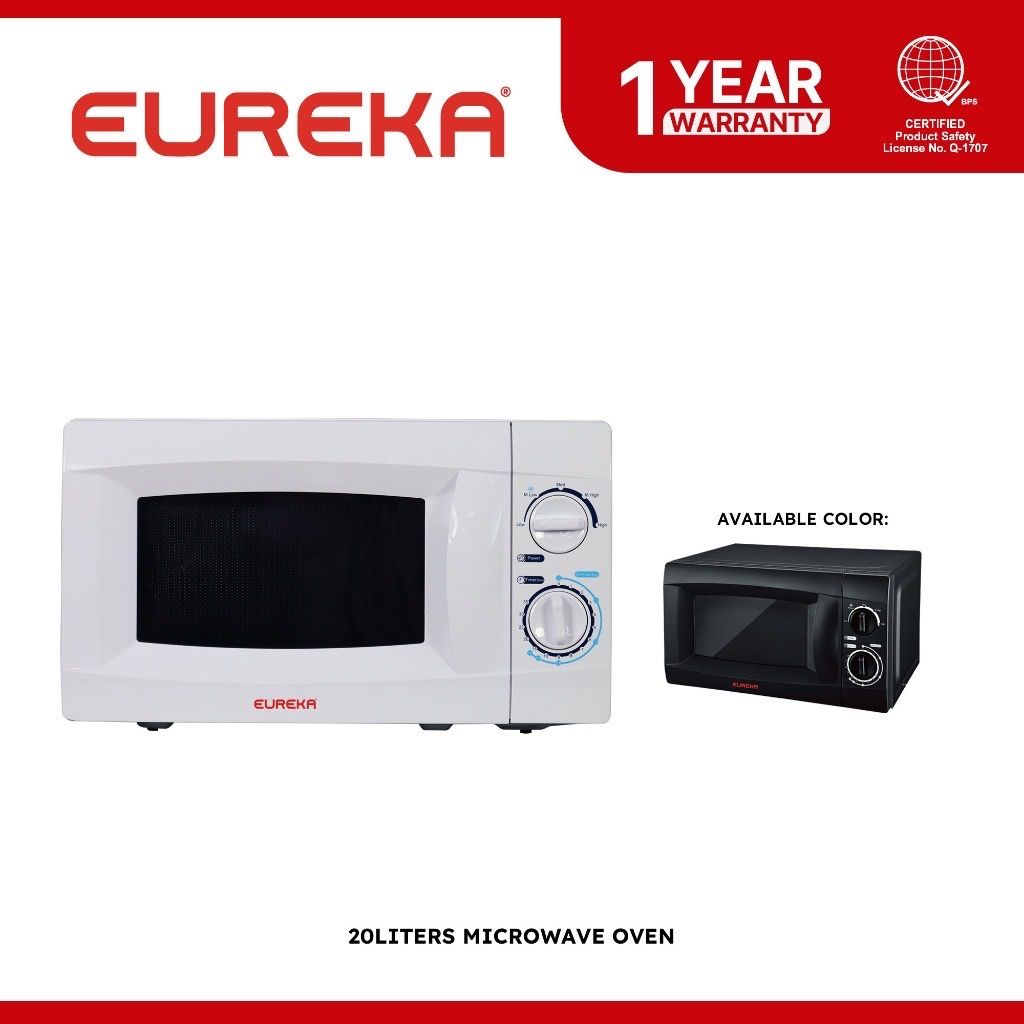 Eureka EMO 20L Microwave Oven - 20 Liters (Category: Ovens & Toasters) located in Caloocan City. Submitted by happydragon_84d819 (Listing ID 1461252649, Image 3). Description: - Eureka Microwave Oven - Capacity: 20 Liters - Available Colors: Black or White - Features: 5 Temperature Control, Safety Interlock System, Express Cooking Technology - Wattage: 1050 Watts - Dimensions: 465 x 360 x 291 mm - Warranty: 1 Year.