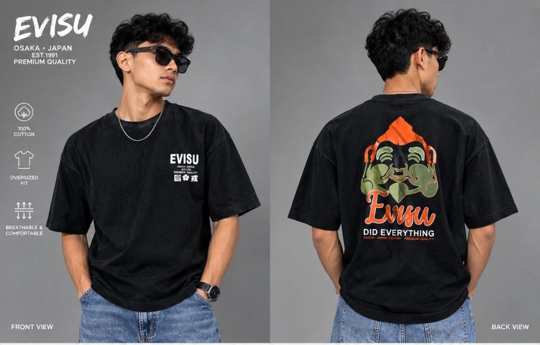 EVISU T-SHIRT (Category: Formal Shirts) located in Amlan (Ayuquitan). Submitted by redeilknt (Listing ID 1461253560, Image 1). Description: EVISU LARGE FITTING AUTHENTIC NON ISSUE 9/10 COLORATE.