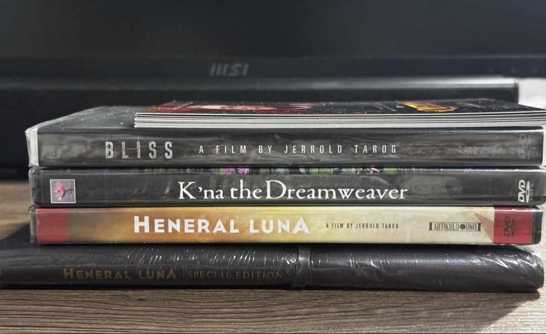 Filipino Films DVD Bundle (Sealed) (Category: CDs & DVDs) located in Quezon City. Submitted by reekoooo (Listing ID 1461300039, Image 2). Description: Filipino Films DVD Collection for Sale All brand new and sealed • Bliss • K’na the Dreamweaver • Heneral Luna • Heneral Luna Special Edition + 12 Free Quezon Postcards Take all for ₱600 Location: Quezon City or Makati (Wed/Thurs).