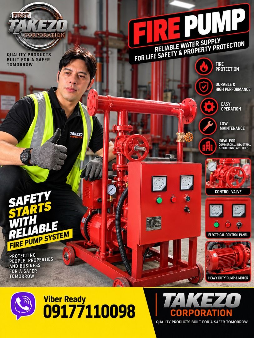 Fire Pump set (Category: Home Improvement Tools & Accessories) located in Manila. Submitted by 09171479278_elsie. (Listing ID 1461126867, Image 1). Description: fire pump.