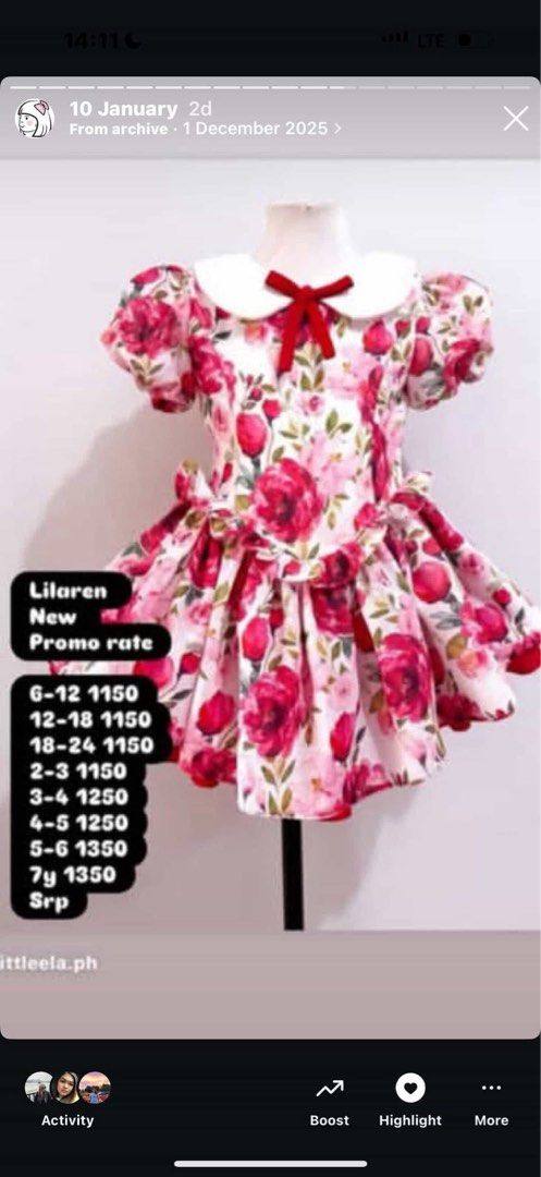 Floral dress (Category: Babies & Kids Fashion) located in Manila. Submitted by kaeavery (Listing ID 1461259013, Image 1). Description: Little Ela.