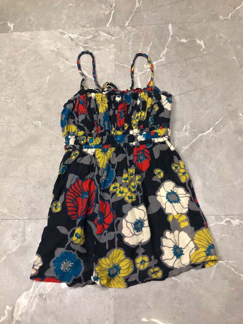 Floral Smocked Spaghetti Strap Top (Category: Sleeveless) located in Cebu City. Submitted by trueforest_k (Listing ID 1461243866, Image 2). Description: - Adorable floral print mini dress - Smocked bodice for a comfortable fit - Adjustable spaghetti straps - Sweet tie detail at the bust - Fun and vibrant colorful pattern - Ideal for casual wear or a beach day - Lightweight and breezy fabric.
