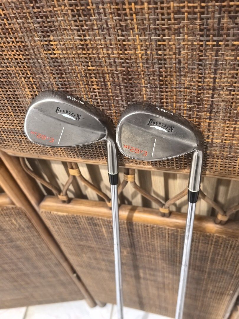Fourteen wedge (Category: Golf) located in Caloocan City. Submitted by ace2729 (Listing ID 1461116101, Image 1). Description: FOURTEEN WEDGE MT28v3 *52°-08 58°-08 BOTH ARE IN VERY GOOD CONDITION 💸 Sold as set for only 3,000 LOCATION: PUNTURIN VALENZUELA WE SHIP NATIONWIDE SF BUYER'S EXPENSE .